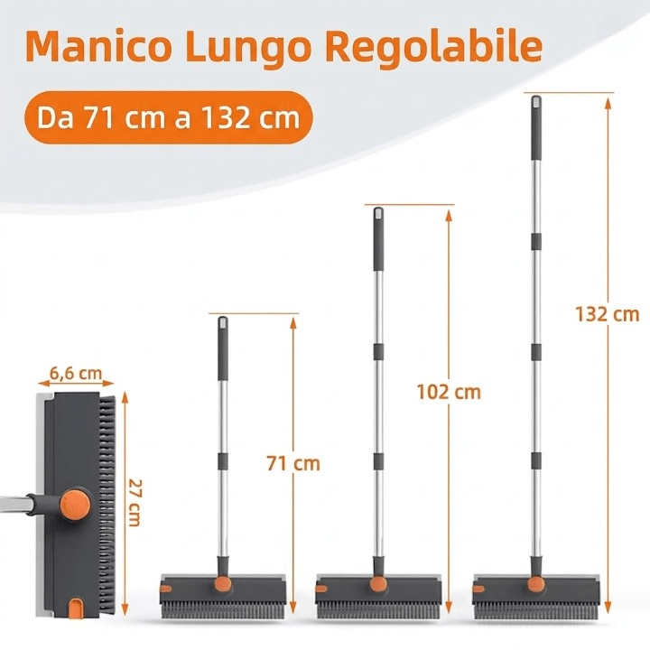 LustraClean Spazzola e Tergivetro 3 in 1 per Pavimenti, Bagno e Vetri - lustraclean