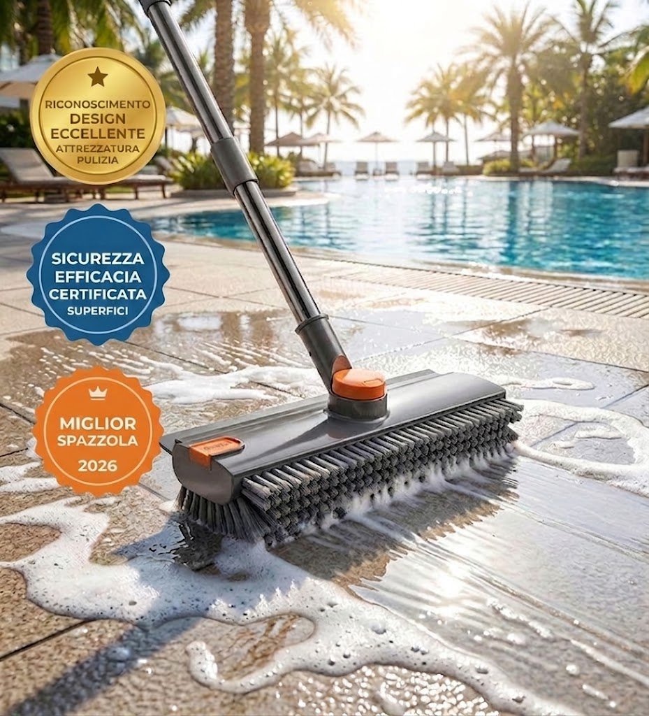 LustraClean Spazzola e Tergivetro 3 in 1 per Pavimenti, Bagno e Vetri - lustraclean